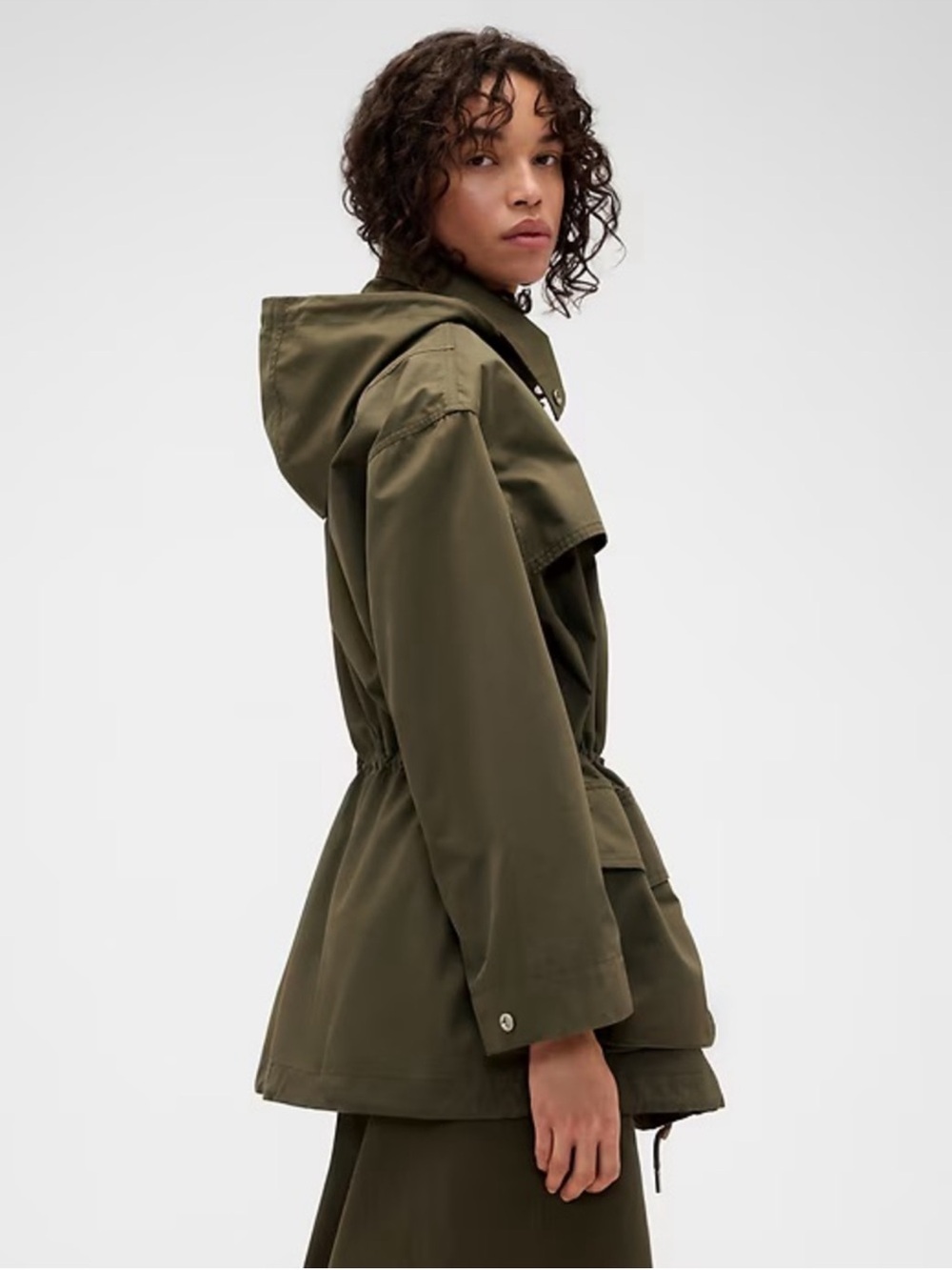 Gap × Victoria Beckham Collab Green Cotton Parka Jacket size Small/ Medium NWT - Picture 5 of 7